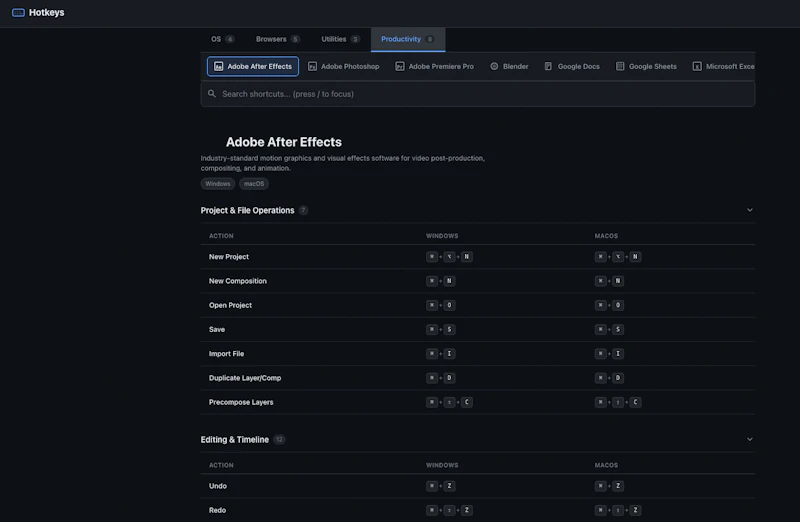 Hotkeys Reference screenshot 4