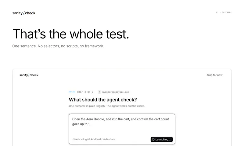 SanityCheck screenshot 3
