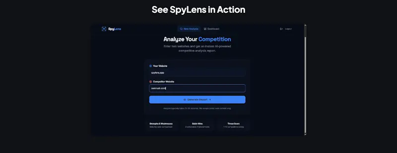 SpyLens — Competitor Intelligence screenshot 3