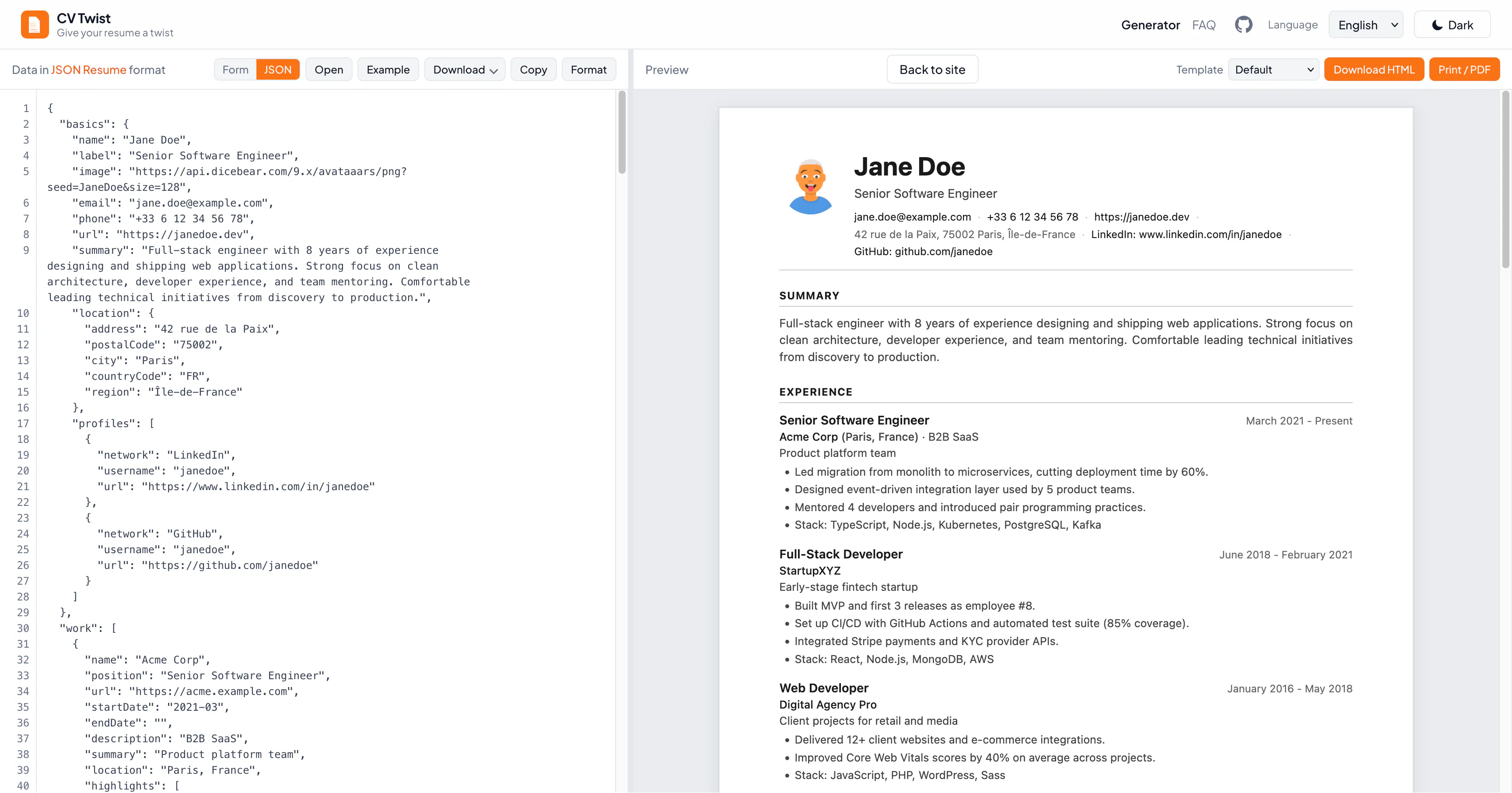 CV Twist screenshot