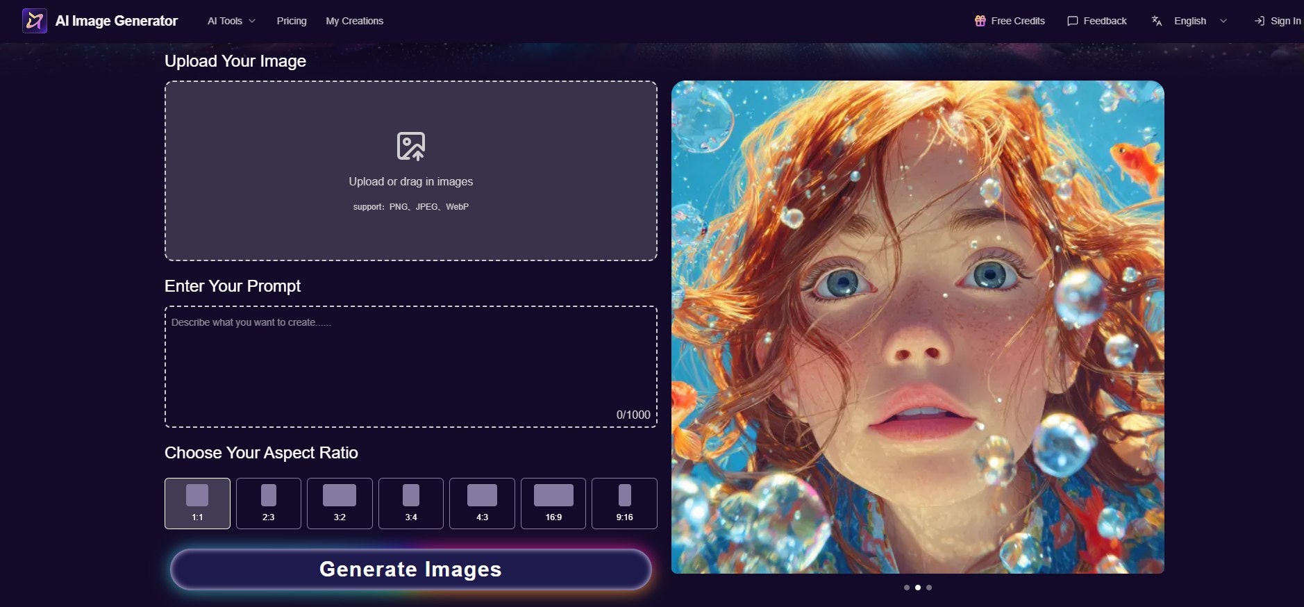 AI Image Generator Free Online - Screenshot 2 showing product features and functionality