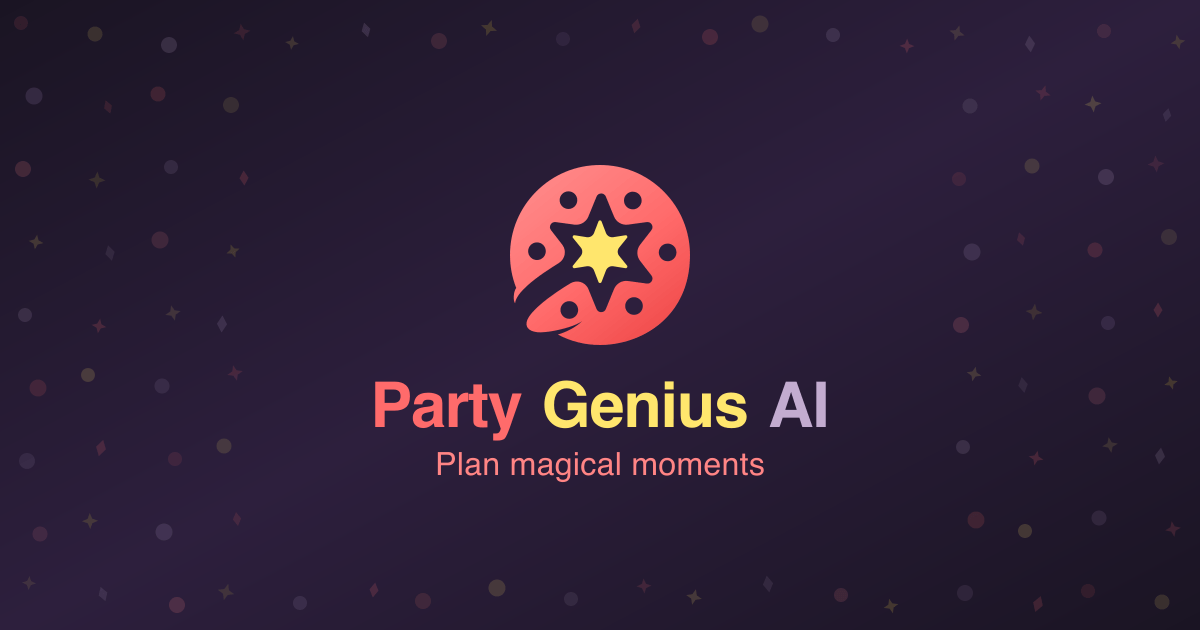 PartyGenius AI - Main product screenshot demonstrating key features and user interface