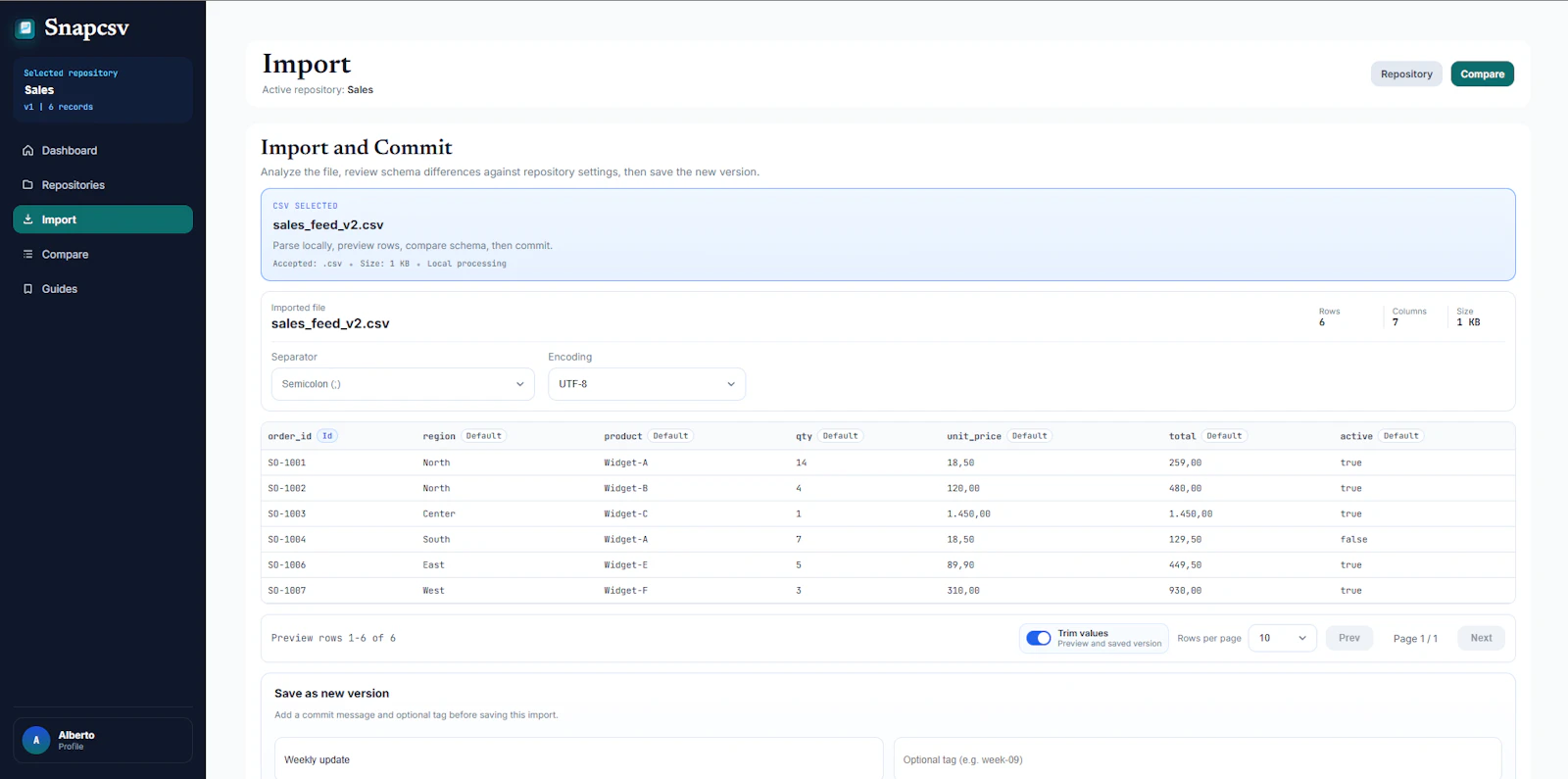Snapcsv.dev screenshot 5