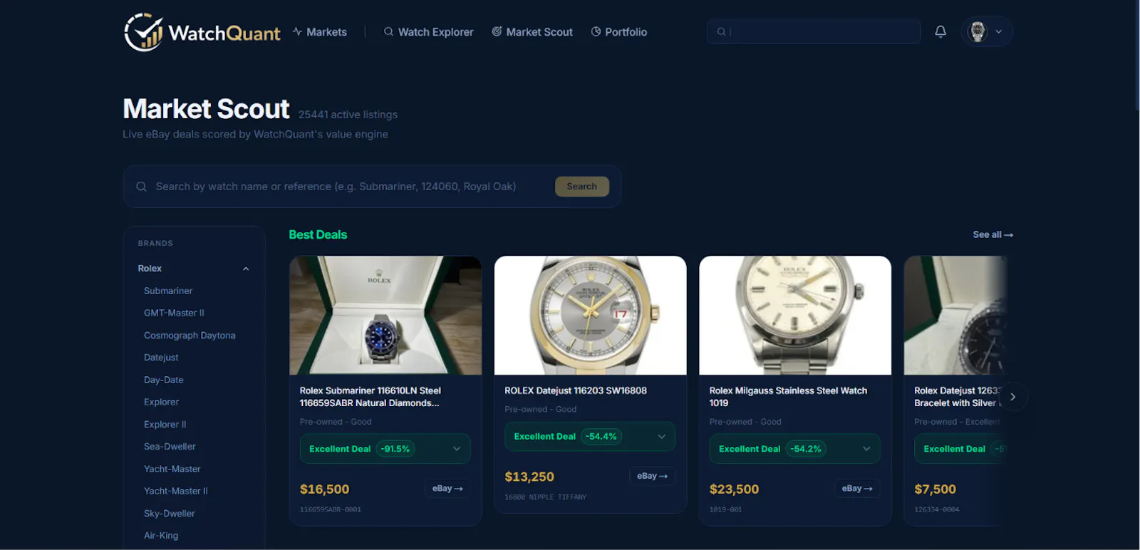 WatchQuant screenshot 2