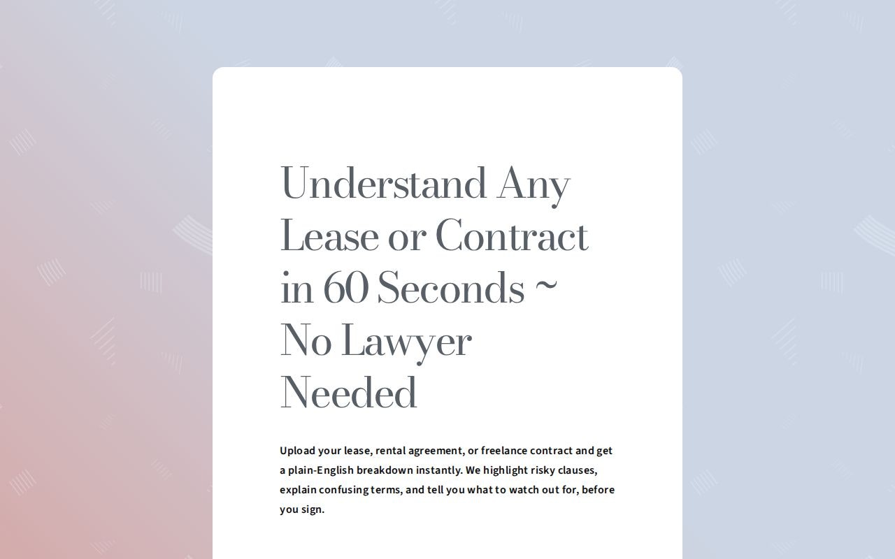 Lease/Contract Plain-English Translator gallery image