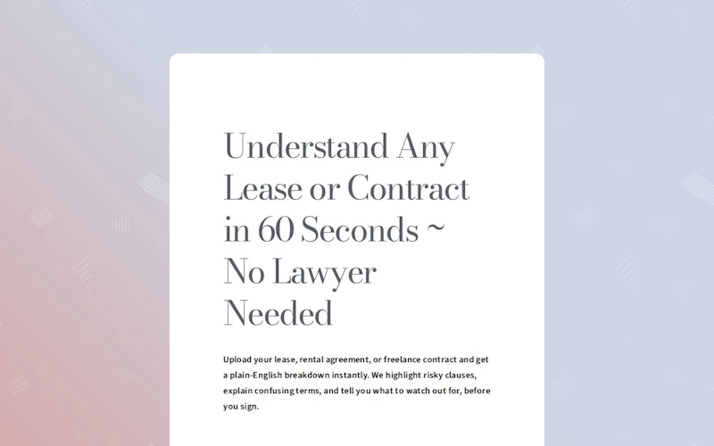 Lease/Contract Plain-English Translator screenshot 1
