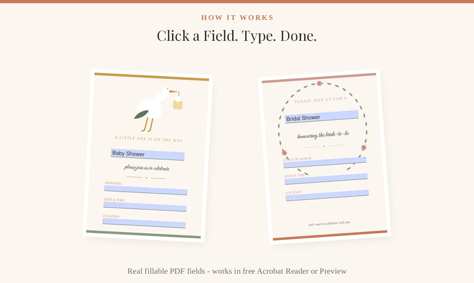 Invitation Bundle — Fillable PDF  screenshot 2