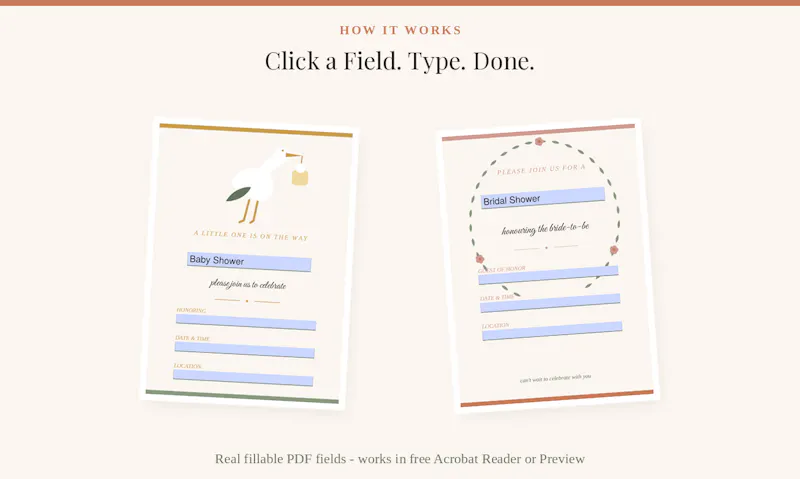 Invitation Bundle — Fillable PDF  screenshot 2