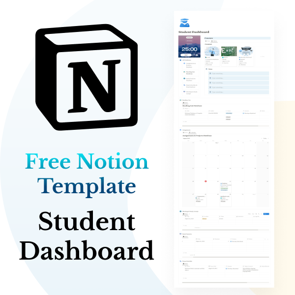 Free Notion Student Dashboard 