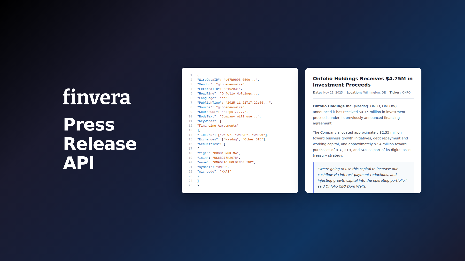 finvera - Screenshot 2 showing product features and functionality