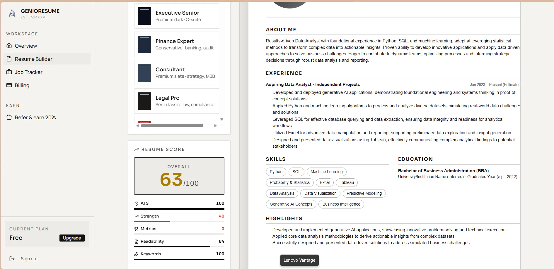 GenioResume gallery image