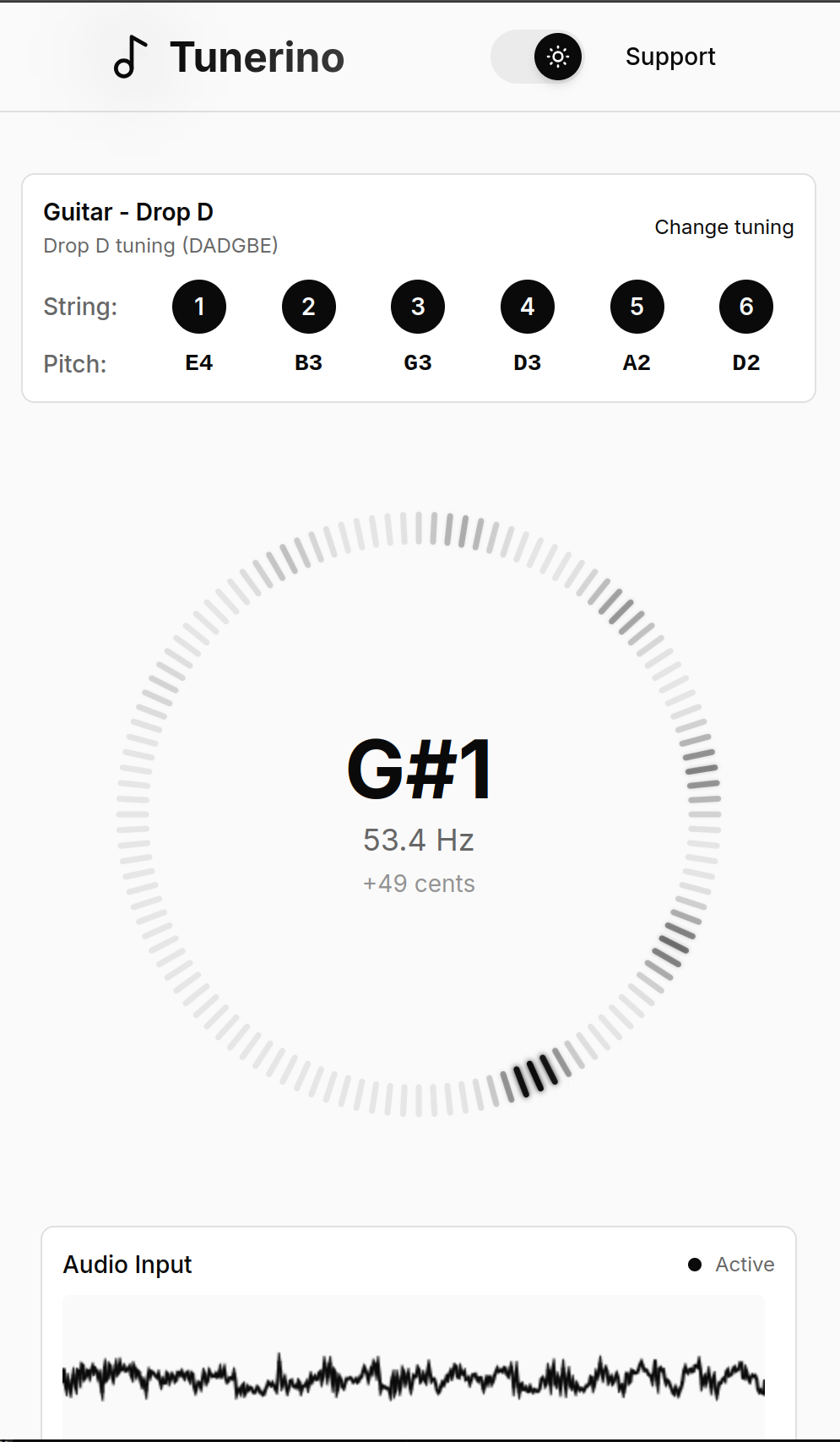 Tunerino - Main screenshot showing features and interface