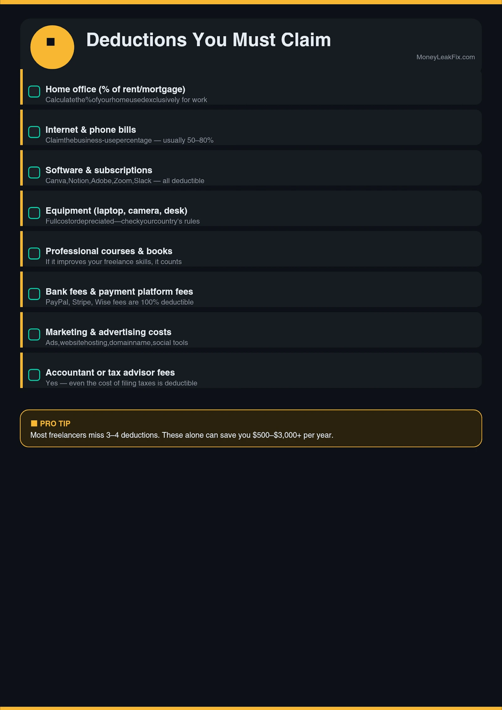 Freelance Tax Checklist 2026 screenshot 3