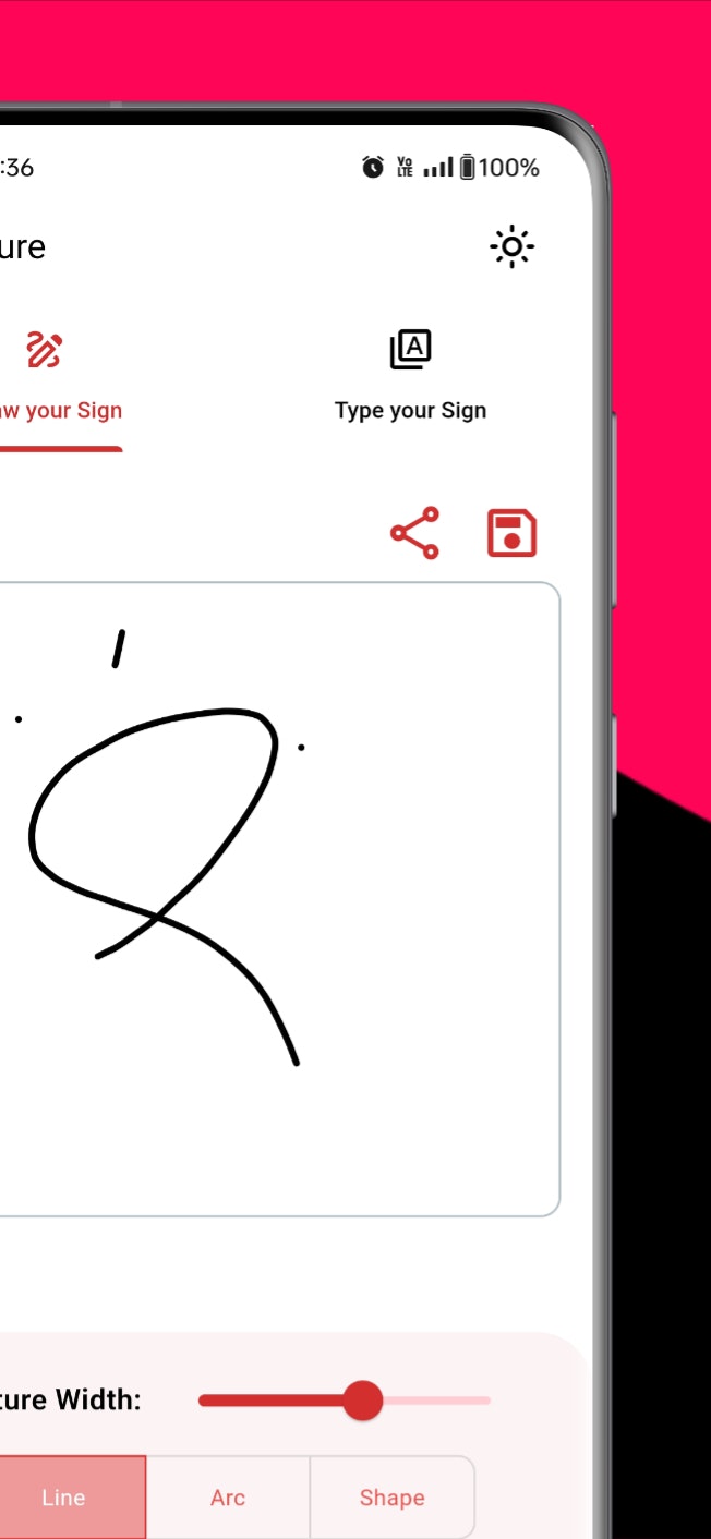 Creador de firmas - Use su dedo o lápiz óptico para dibujar una firma que desee. media 1