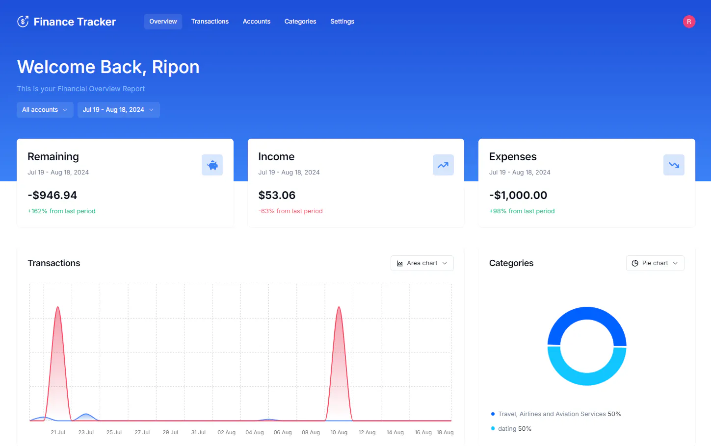 Finance Tracker gallery image