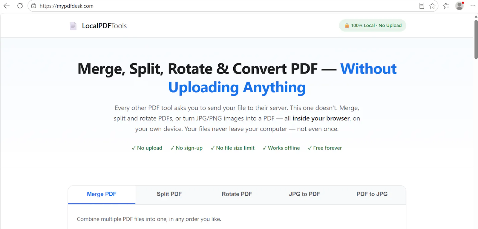 LocalPDF Tools screenshot 1