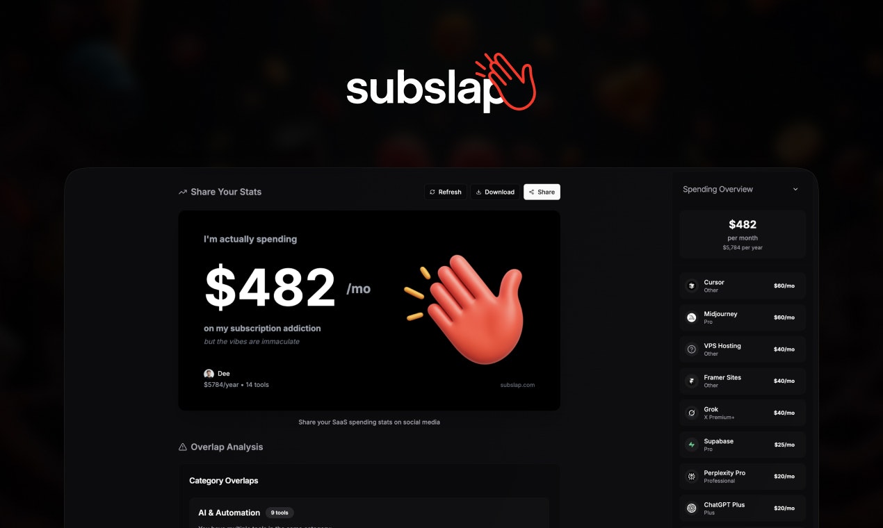 SubSlap - Subscription Tracker - Track SaaS subscriptions before they bankrupt your startup media 3