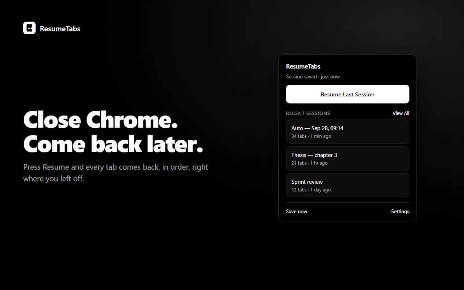 ResumeTabs screenshot 1