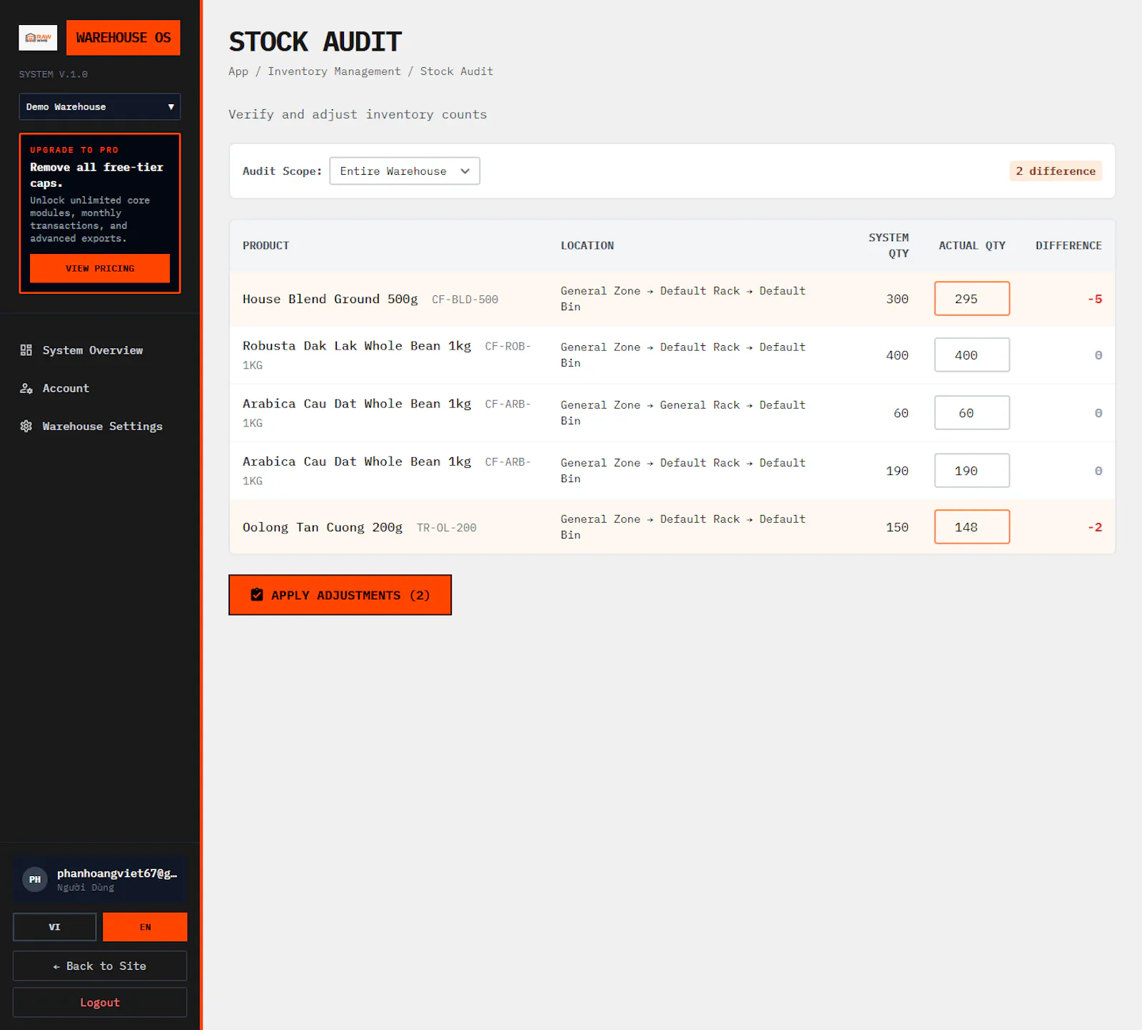 Warehouse OS screenshot 5