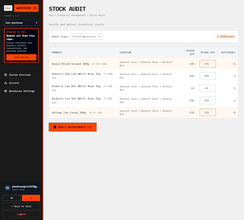 Warehouse OS screenshot 5