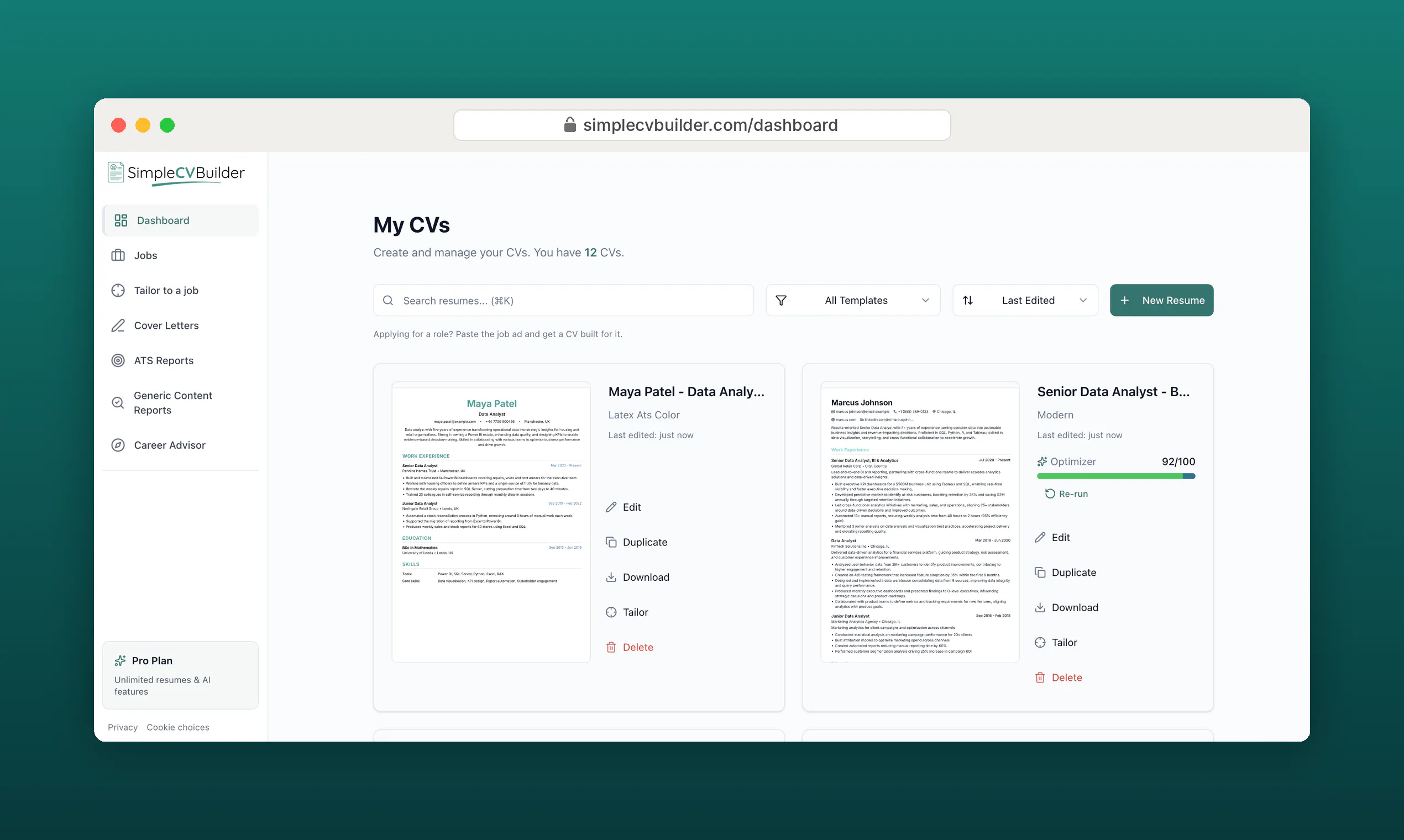 SimpleCVBuilder.com gallery image