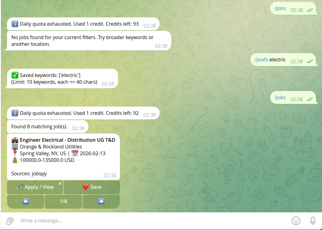 Job Hunting Bot - Screenshot 3 showing product features and functionality