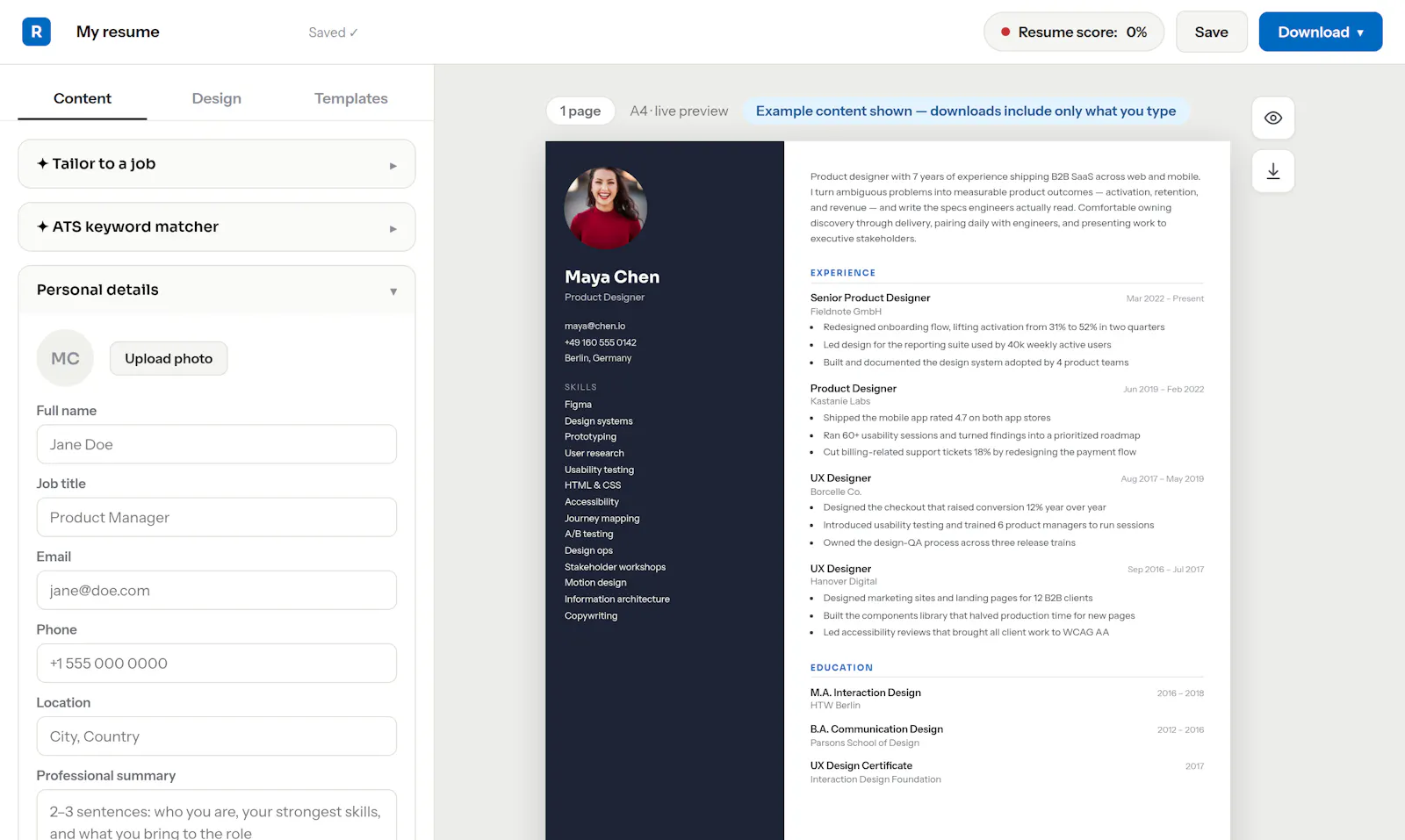 ResumeTemplatesPro screenshot 4