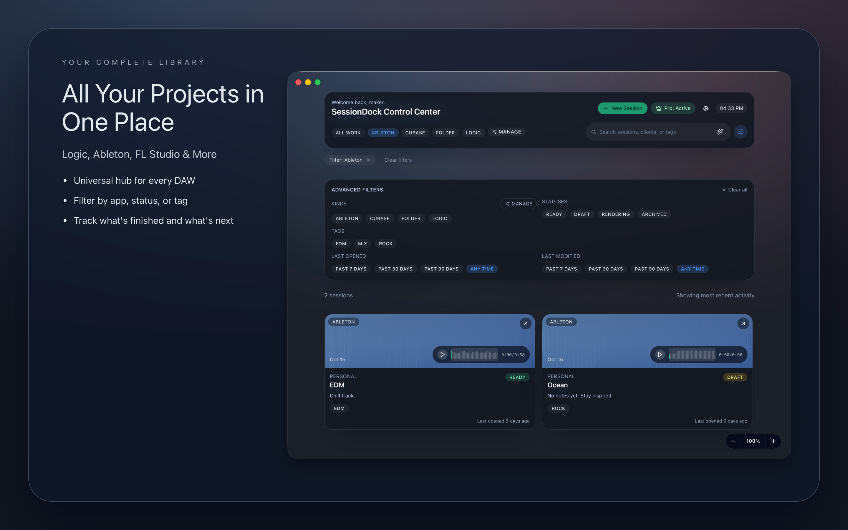 SessionDock gallery image