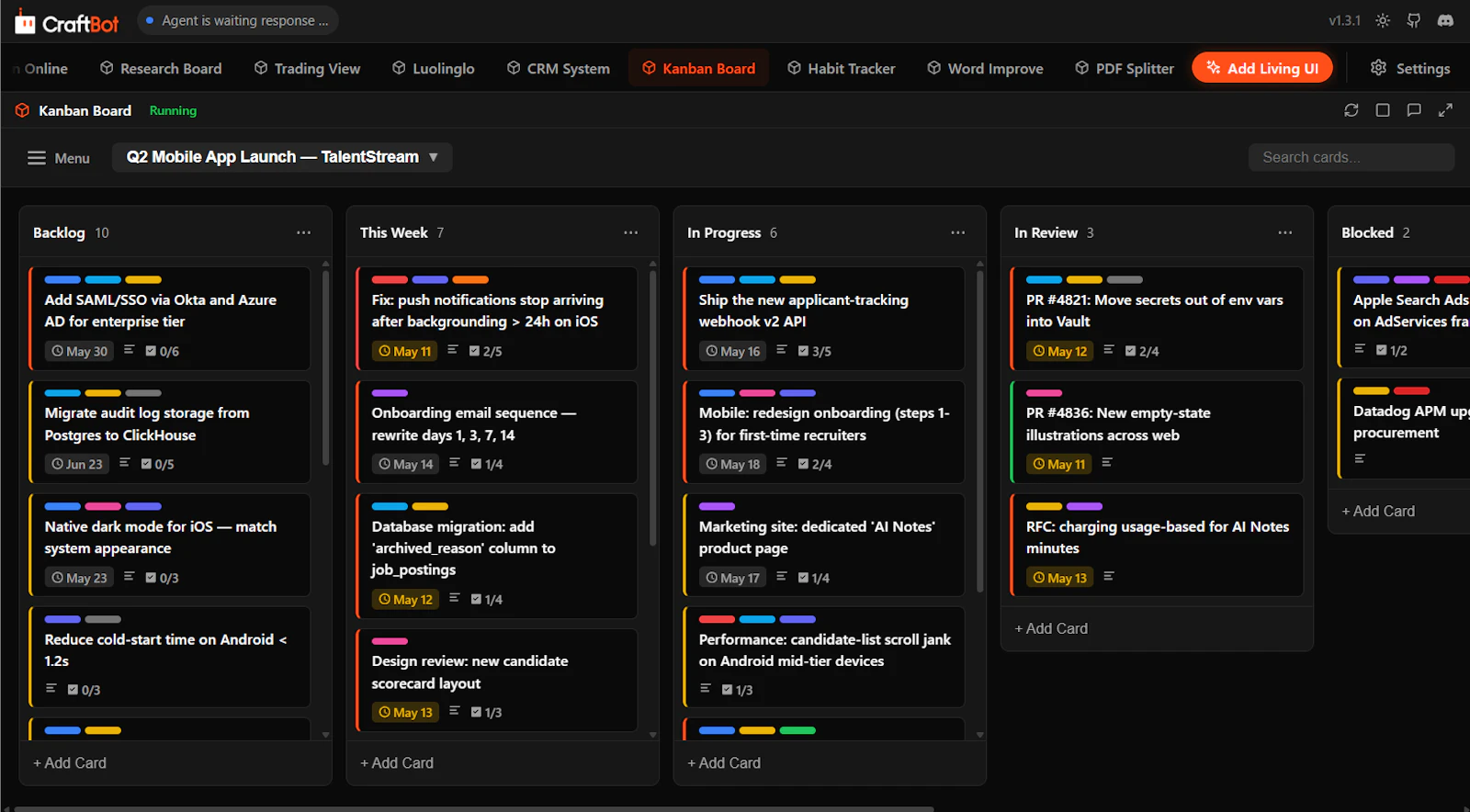 CraftBot with Living UI screenshot 4
