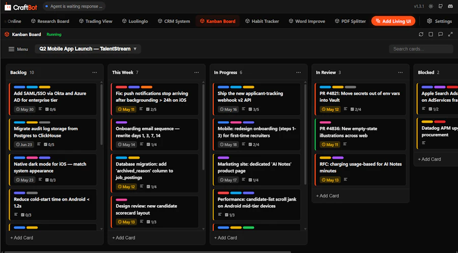 CraftBot with Living UI screenshot 4
