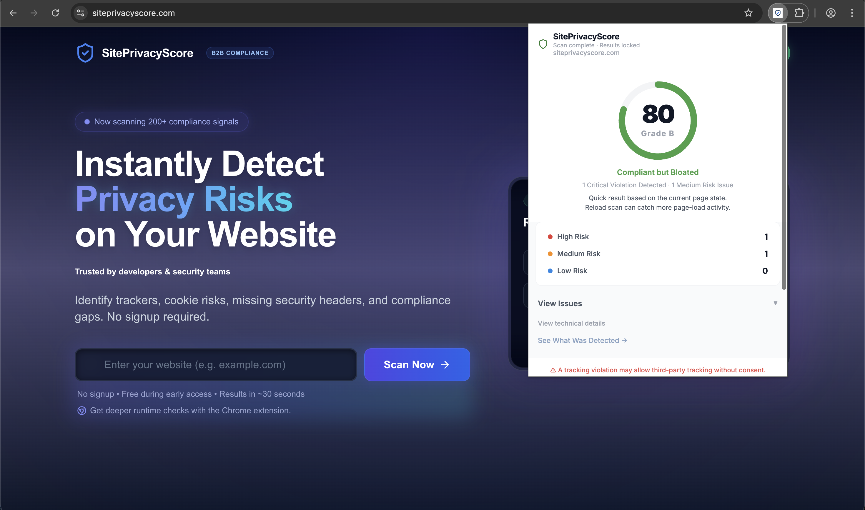 SitePrivacyScore gallery image