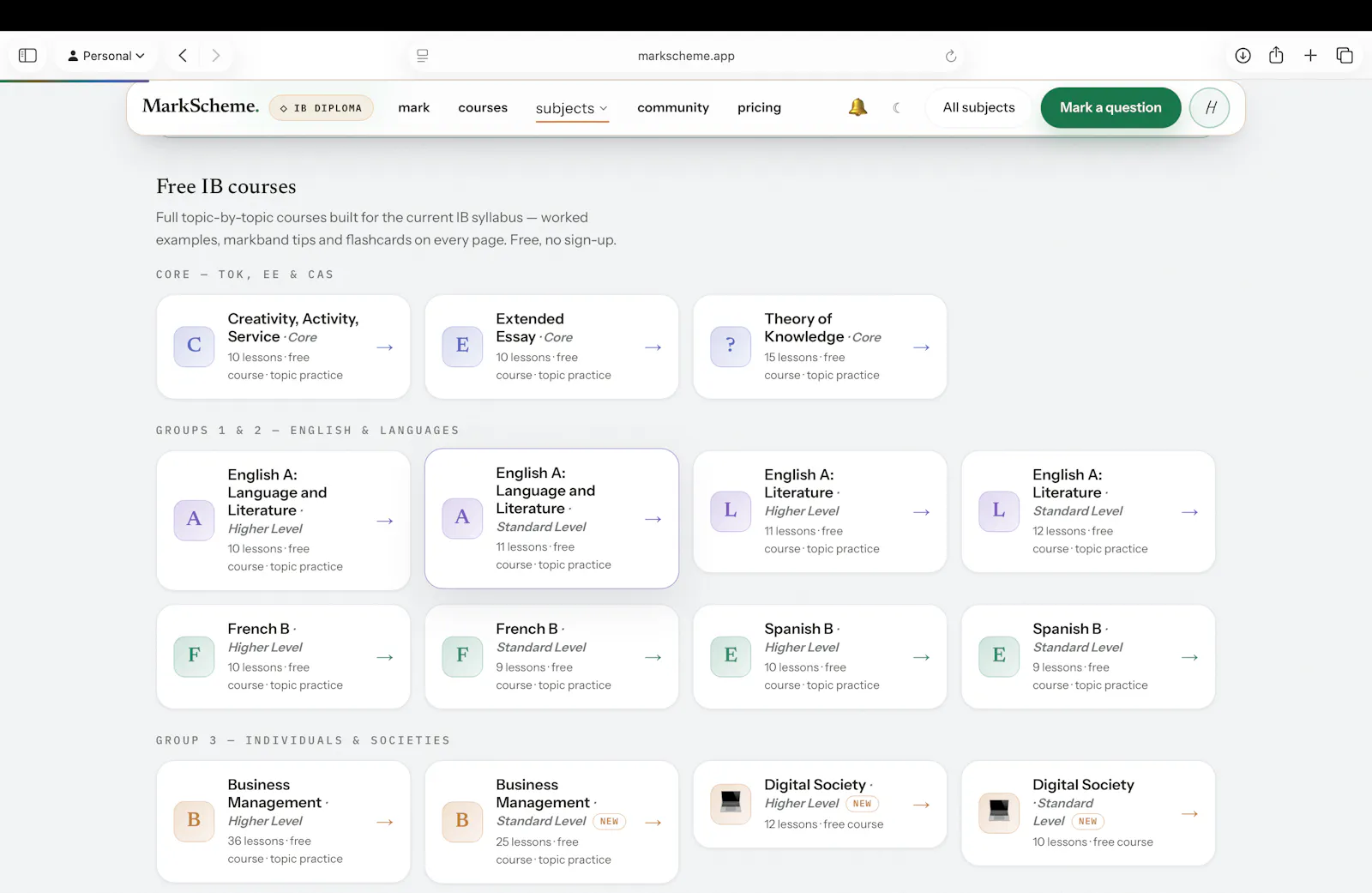 MarkScheme screenshot 3