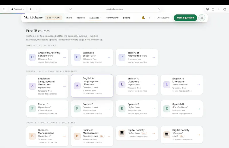 MarkScheme screenshot 3