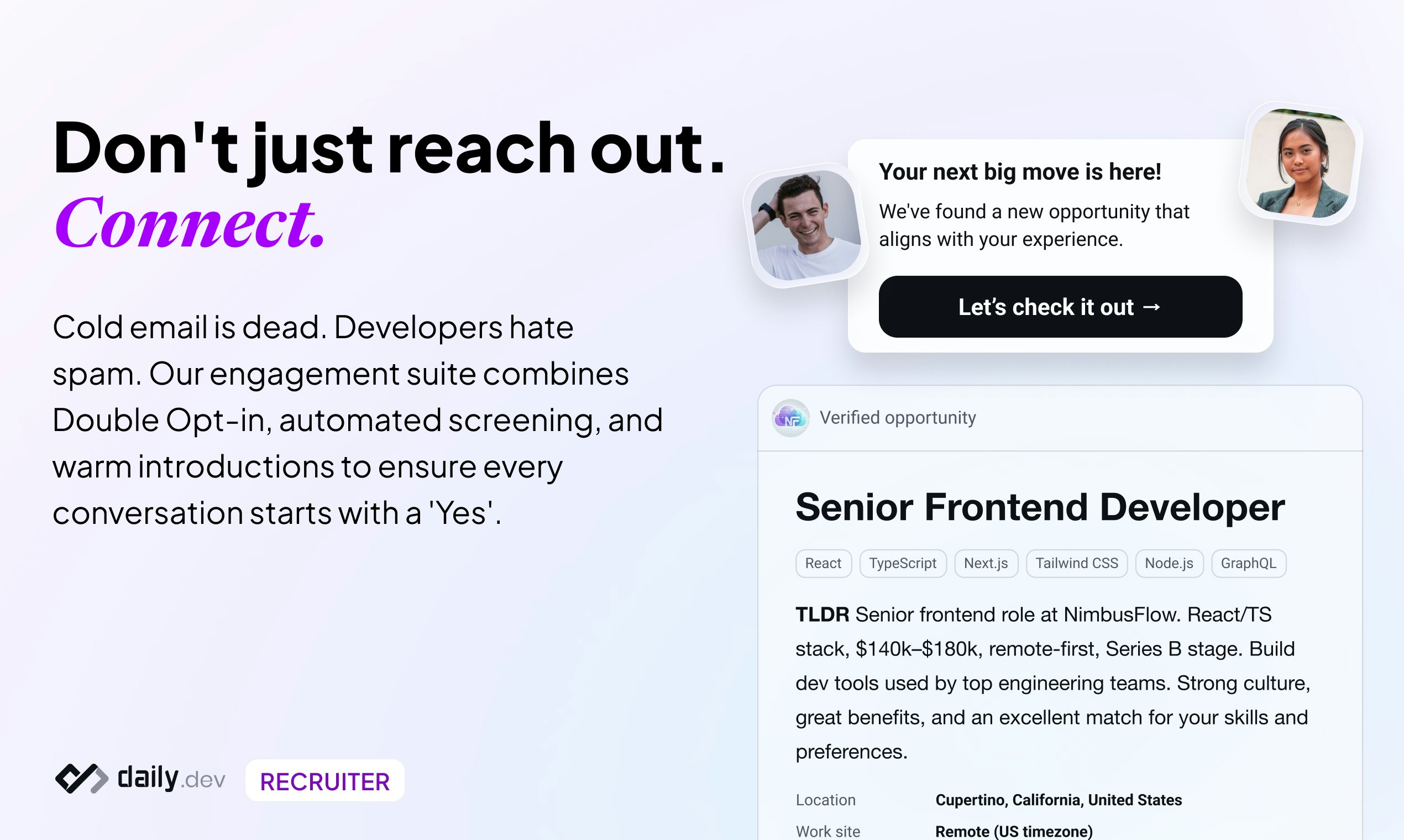 daily.dev Recruiter - Screenshot 4 showing product features and functionality