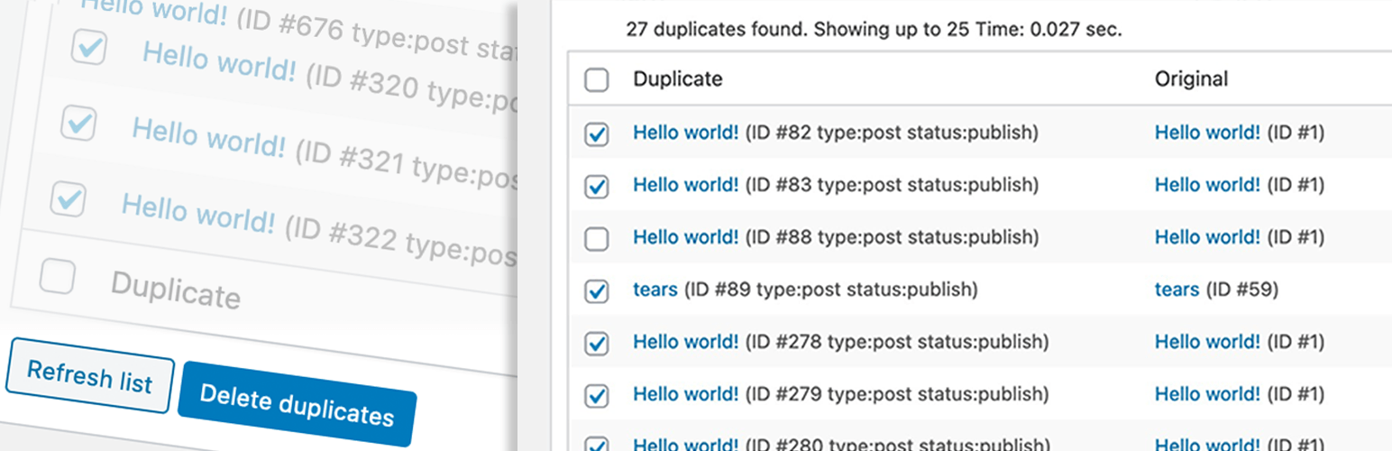Elimina i post duplicati media 1