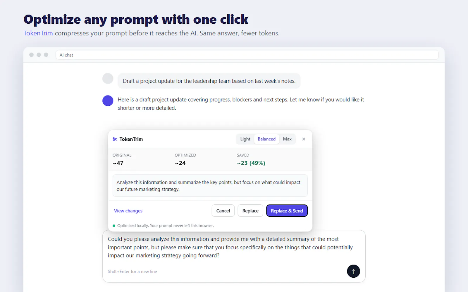 TokenTrim screenshot 2