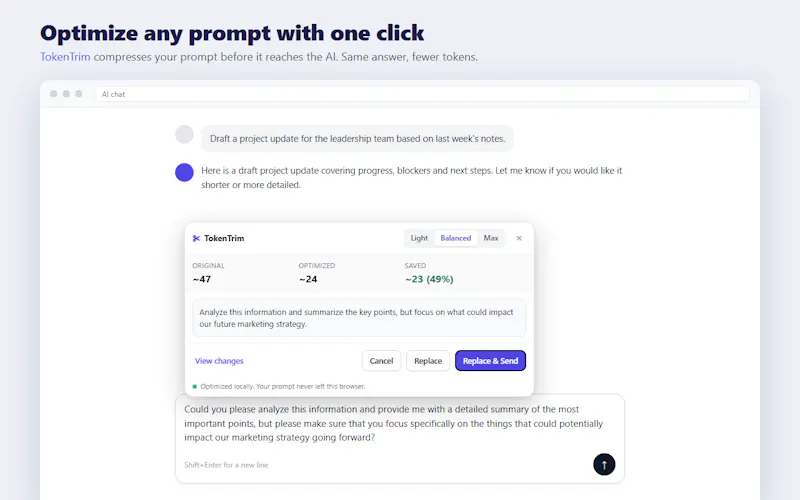 TokenTrim screenshot 2
