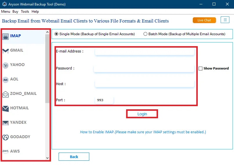Media Alat Backup Webmail Aryson - Alat terbaik untuk sandarkan e -mel webmail ke pelbagai format fail 2