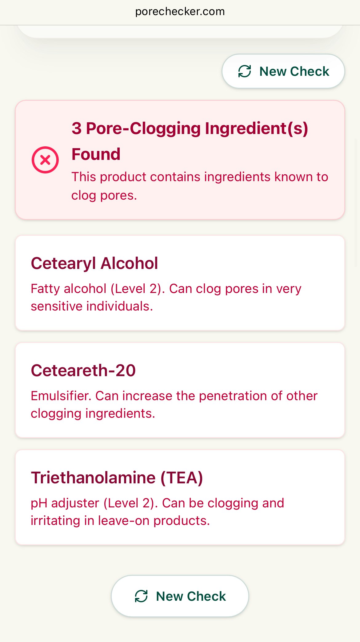 Pore Clogging Ingredients Checker gallery image