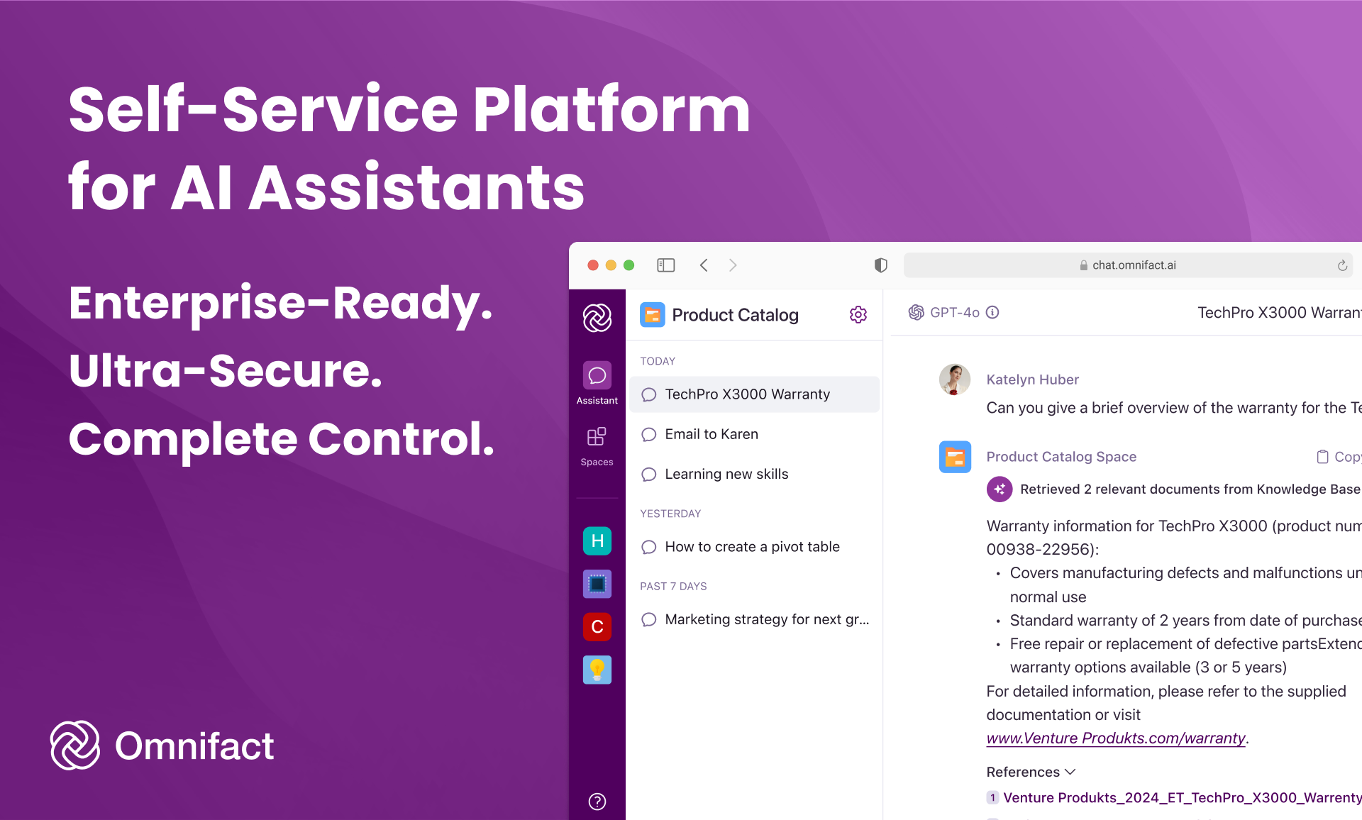 startuptile Omnifact-Ultra-Secure AI Chat Assistants For Business