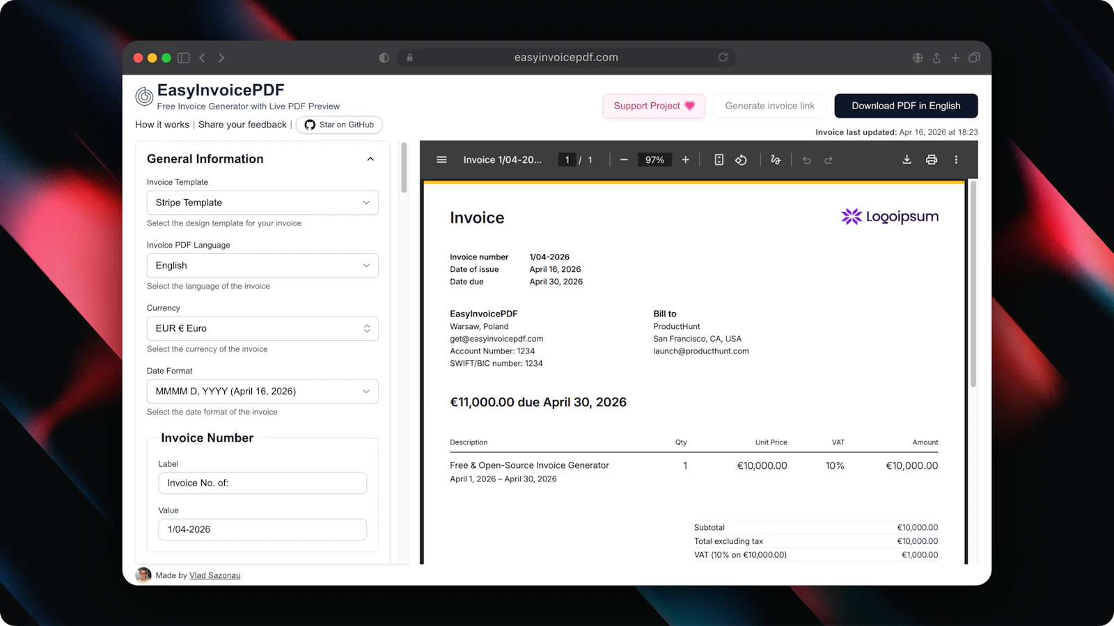 EasyInvoicePDF screenshot 4