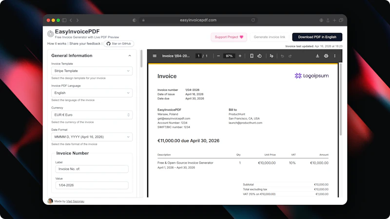 EasyInvoicePDF screenshot 4