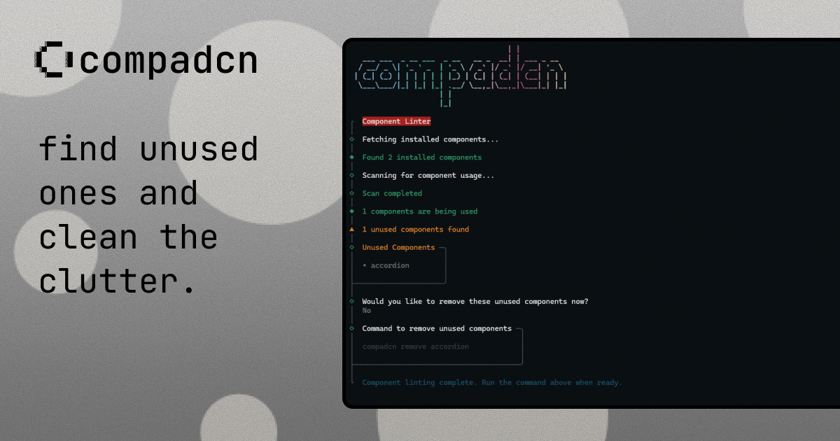 Compadcn - Güçlü CLI ile Shadcn kurulumunu hızlandırın medya 4