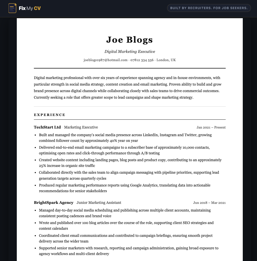 FixMyCV.co gallery image