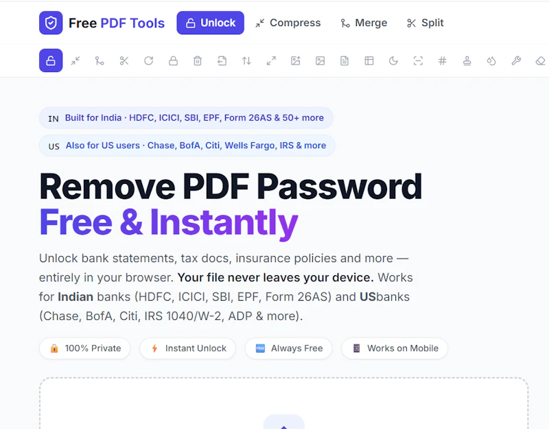 RemovePDFPassword.in screenshot 2