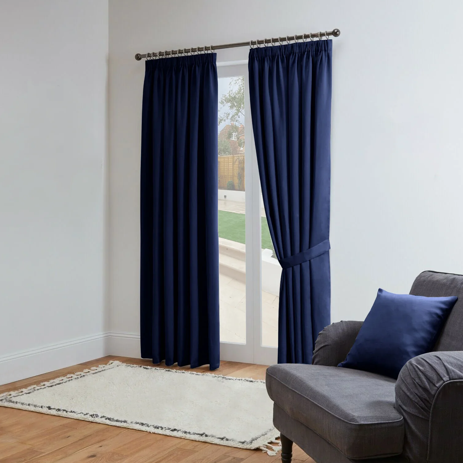 Navy Blackout Curtains Pencil Pleat gallery image