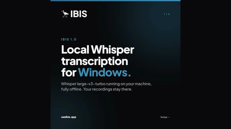 Ibis screenshot 1 (video preview)