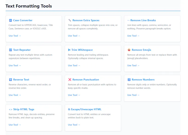 FixYourText - 22+ Free Text Tools screenshot 2