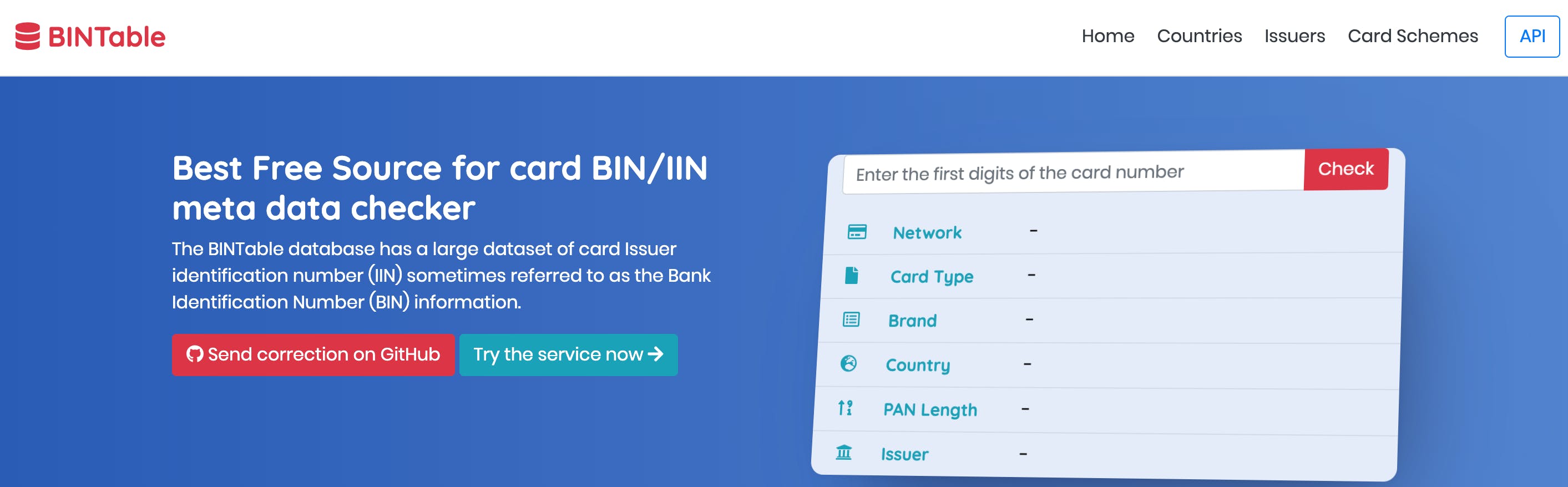 BIN/IIN Lookup web service and website media 1