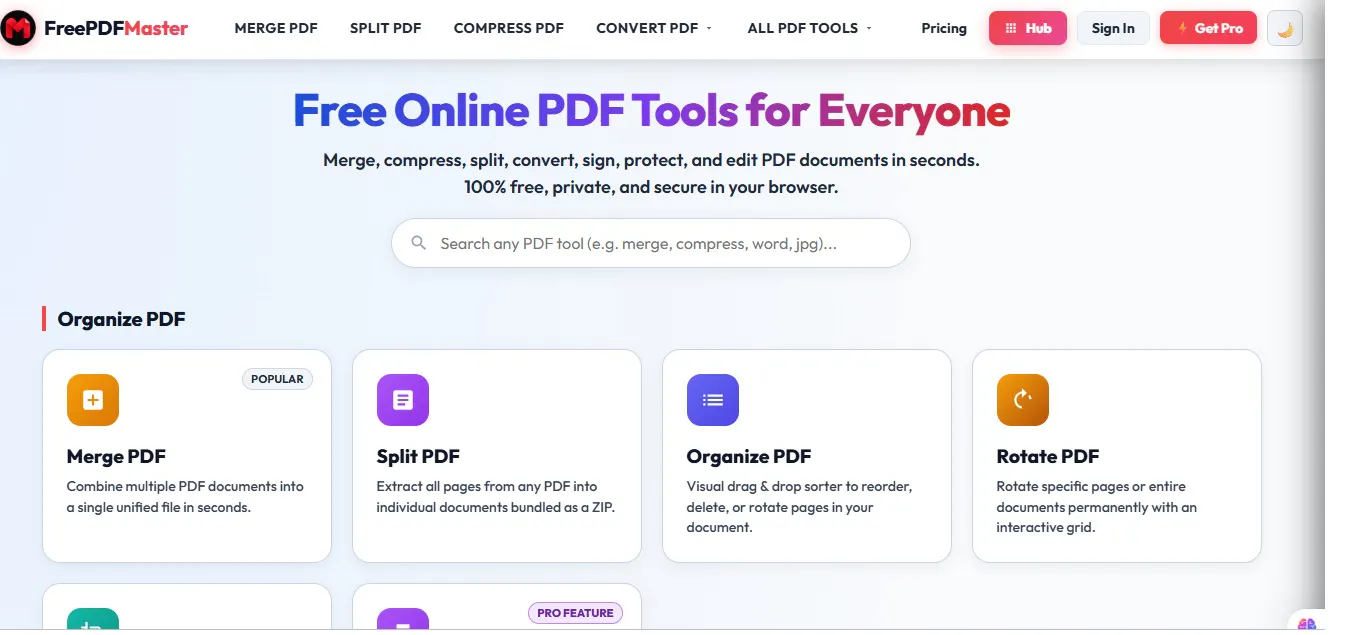 FreePDFMaster Online PDF Suite gallery image